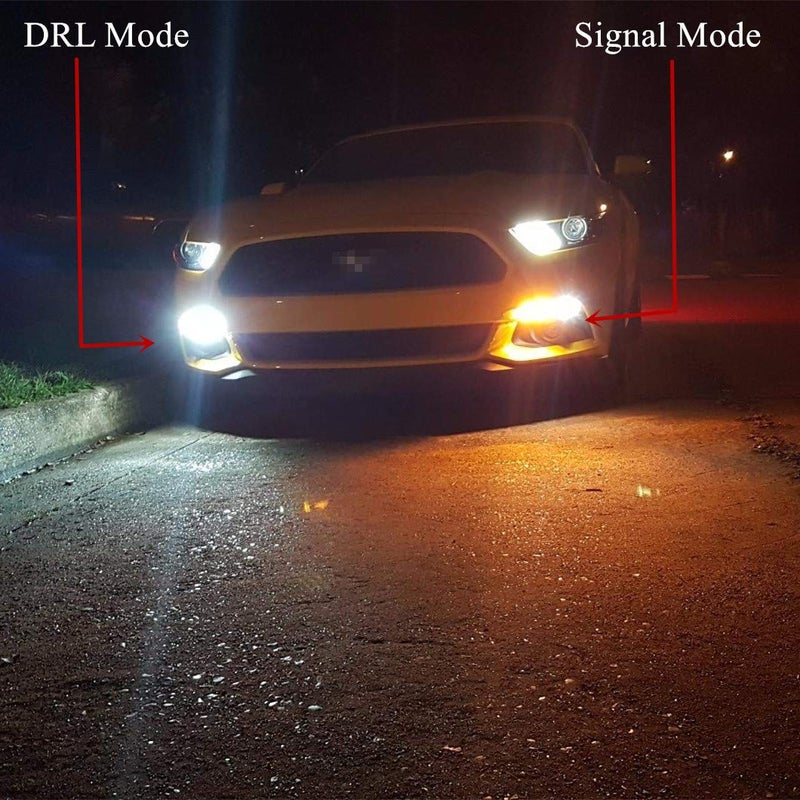 Alla Lighting T25 3457 3157 Switchback LED Turn Signal Lights Dual Color 6000K White/Amber Yellow 12V 4157NAK 3457AK 4057 3057 3757AK 5702AK 4157AK Extremely Super Bright 2835 28-SMD Upgrade - Image 3